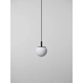 Brokis Designové závěsné svítidlo Sfera PC1246, Ø18cm Povrch Montury: broušený hliník lakovaný (CCS2841), Barva el. vedení: textilní kabel - černý (CECL519), Baldachýn: kov - černý matný komaxit (CCSC619)