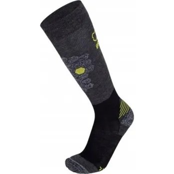 Pánské ponožky podkolenky Brbl Glacier 2, anthracite melange/black/yellow - vel. 47-48 119714