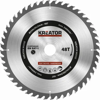 Brusný kotouč Kreator Pilový kotouč na dřevo 250mm, 48T