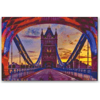 Diamantové malování Diamantové malování - Barevný Londýnský most Velikost: 40x60cm, Rámování: Pouze srolované plátno, Diamanty: Kulaté