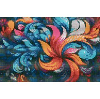 Diamantové malování Diamantové malování - Abstraktní listy Velikost: 40x60cm, Rámování: Pouze srolované plátno, Diamanty: Kulaté