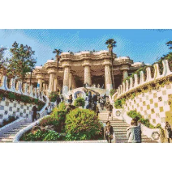 Diamantové malování Diamantové malování - Park Güell, Barcelona 4 Velikost: 40x60cm, Rámování: Pouze srolované plátno, Diamanty: Kulaté