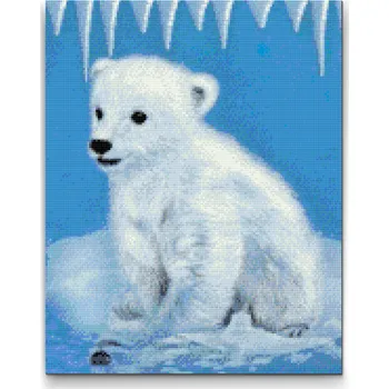 Diamantové malování Diamantové malování - Lední medvěd Velikost: 30x40cm, Rámování: Pouze srolované plátno, Diamanty: Kulaté