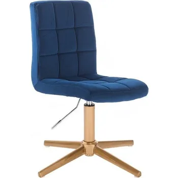 LuxuryForm DESIGN Židle TOLEDO VELUR na zlatém kříži - modrá