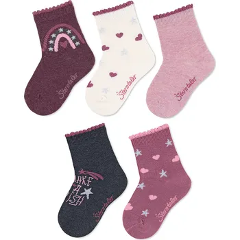 Ponožky Sterntaler 5 párů holka srdíčka 19/22