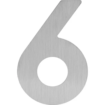 Domovní cedule LR - Domovní číslice - "6"/"9" - 120 mm 120 mm BN - Broušená nerez