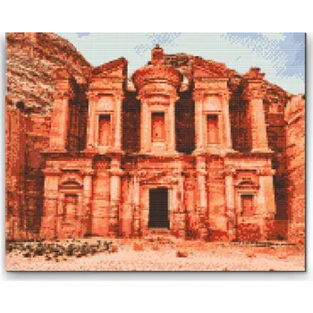 Diamantové malování Diamantové malování - Petra, město v Jordánsku Velikost: 30x40cm, Rámování: Pouze srolované plátno, Diamanty: Čtvercové