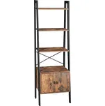 Žebříková police se skříní | hnědá, černá