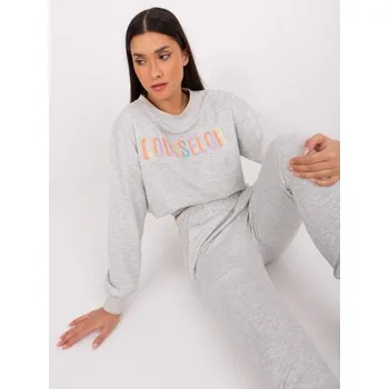Dámská souprava s mikinou s barevným nápisem PABLO světle šedá