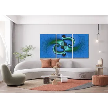 Diamantové malování - Abstraktní vzor (sada 3ks) Velikost: 3ks 40x60cm, Rámování: Pouze srolované plátno, Diamanty: Čtvercové