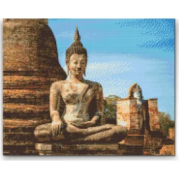 Diamantové malování Diamantové malování - Socha Buddhy Velikost: 30x40cm, Rámování: Pouze srolované plátno, Diamanty: Kulaté