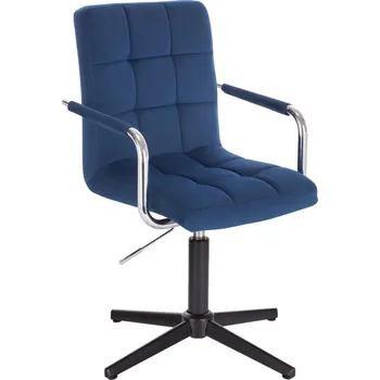 LuxuryForm DESIGN Kosmetická židle VERONA VELUR na černém kříži - modrá