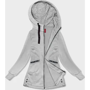 Dámská mikina Světle šedá dámská mikina se svetříkovou kapucí (AMG-312A) odstíny šedé M (38)