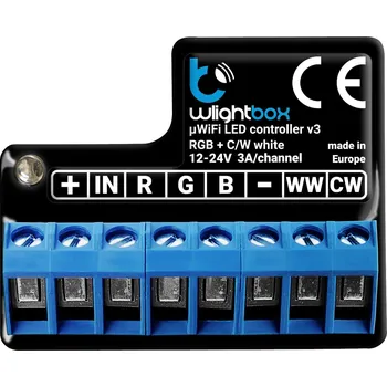 Zabezpečovací technika BLEBOX wLightBox v3 WiFi i/o modul 1x binární vstup 1x RGBW/CCT LED výstup