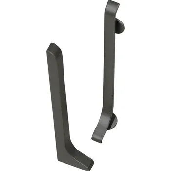 Podlahová lišta ACARA AP38 levá koncovka k soklové liště, hliník lakovaný matná černá, 40 mm, 2 ks AASE 40-KL-A/RAL9005M