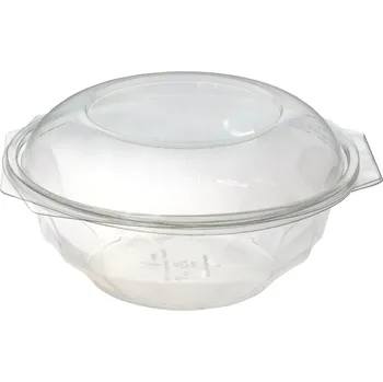 Jednorázové nádobí Miska rPET 1000ml, 190mm SH190/1000v s víčkem, transparentní - 240 ks