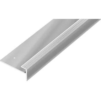 ACARA AP45 schodová lišta vrtaná, hliník elox stříbro, 12x28 mm, 2,7 m, 3 mm AAE TA 3028