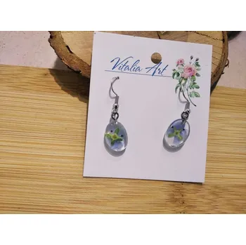 Náušnice VitaliaArt | Visací náušnice z pravých květů rozrazil - Vitalia Art 0001490