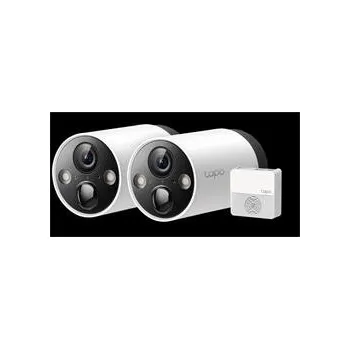 Smart Wire-Free Security Camera, 2 Camera System SPEC: 2 × Tapo C420, 1 × Tapo H200, 2K+(2560x1440), 2.4 GHz, 5200mAh re