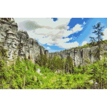 Diamantové malování - Adršpašské skály Velikost: 40x60cm, Rámování: Pouze srolované plátno, Diamanty: Čtvercové