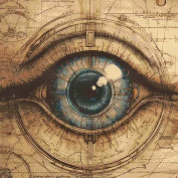 Diamantové malování Diamantové malování - Oko v pergamenu Velikost: 50x50cm, Rámování: Pouze srolované plátno, Diamanty: Kulaté