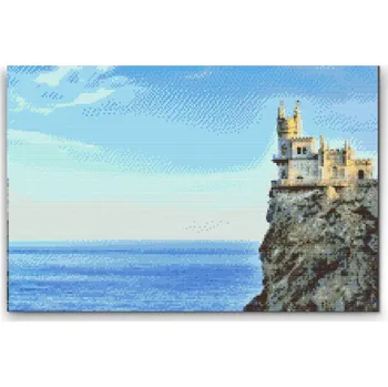 Diamantové malování Diamantové malování - Vlaštovčí hnízdo Velikost: 40x60cm, Rámování: Pouze srolované plátno, Diamanty: Čtvercové