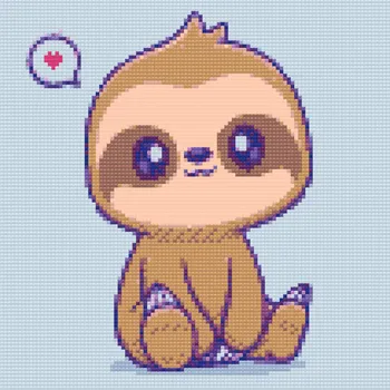 Diamantové malování Diamantové malování - Malý lenochod Velikost: 50x50cm, Rámování: Pouze srolované plátno, Diamanty: Čtvercové