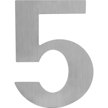 LR - Domovní číslice &quot;5&quot; - 150 mm 150 mm BN - Broušená nerez