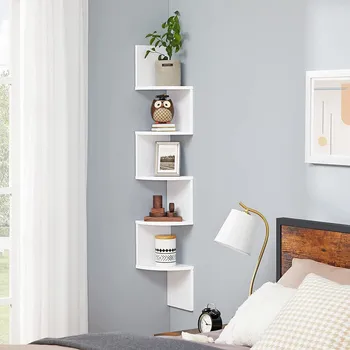 police VASAGLE Zig Zag bílá