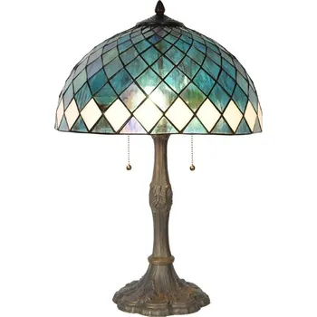Lampička Modrá stolní lampa Tiffany Blue Ocean - Ø 40*61cm