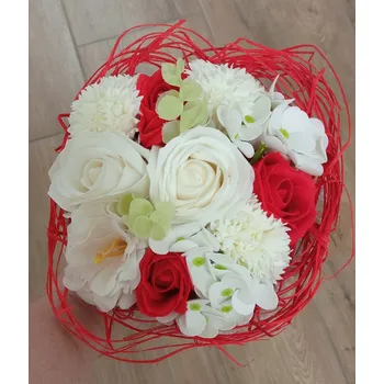 umělá květina RV studio Louny s.r.o. Mýdlová kytice mix 11 květů Barva: Červená