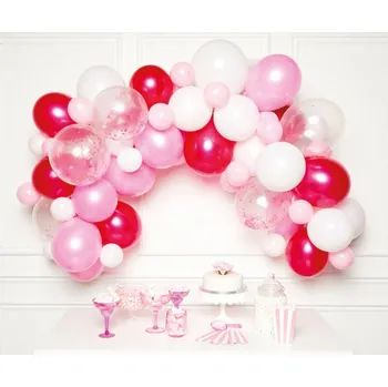 Balónek Růžová balónková girlanda (4m, 70 balónků)