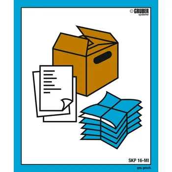 Etikety s piktogramem “Papír/lepenka“, formát 110 x 130 mm, 10 kusů