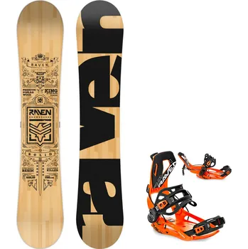 Snowboard Snowboard komplet Raven Solid classic + vázání Raven Fastec FT360 orange Velikost: 158 cm, Velikost vázání: M