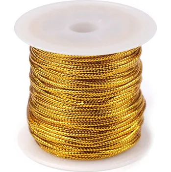 Příze Šnůrka s lurexem Ø2 mm kulatá, vánoční, barva 2 zlatá