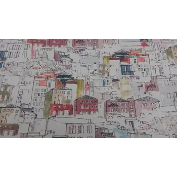 BYTEMA Dekorační látka MANAGUA CASAS rosa šíře 140 cm