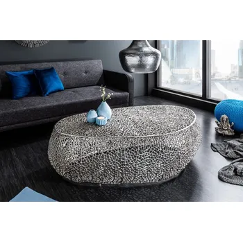 Konferenční stolek Konferenční stolek - Leaf, stříbrný 122 cm