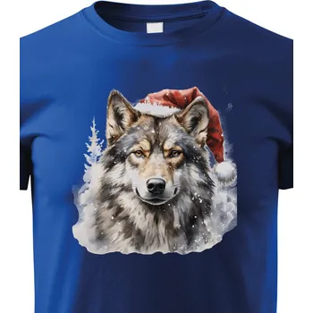 Chlapecké tričko Dětské tričko Vánoční vlk, Barva Modrá, Velikost 158 cm/12 roků, Canvas Dětské tričko Bezvatriko.cz 2154