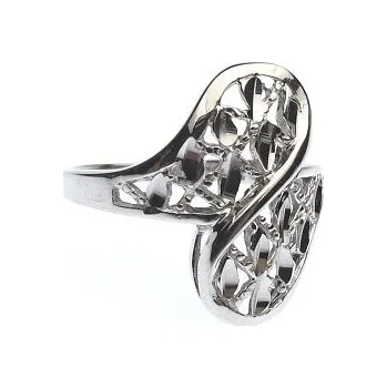 Prsten Stříbrný prsten bezkamínkový Rhodium