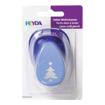 Vánoční dekorace Děrovač modrý 22mm - vánoční stromeček