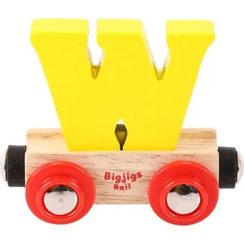 Vláček a vláčkodráha Bigjigs Rail Vagónek dřevěné vláčkodráhy - Písmeno W