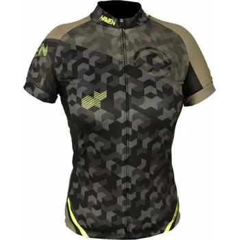 Cyklistické oblečení Dres krátký dámský HAVEN SINGLETRAIL khaki/žlutý XL
