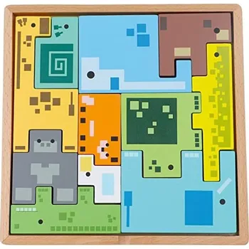 Dřevěná hračka TREFL Dřevěná skládačka - hlavolam Pixel Gang