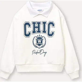 Dívčí mikina Dívčí mikina Chic - Mléčně bílá 128