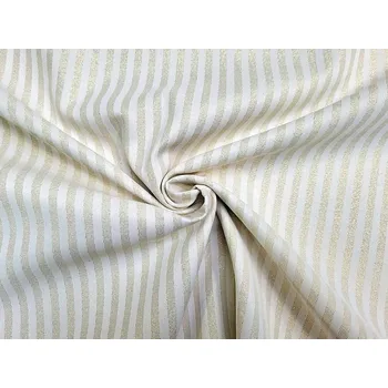 BYTEMA Dekorační žakárová látka PRUHY gold šíře 280 cm