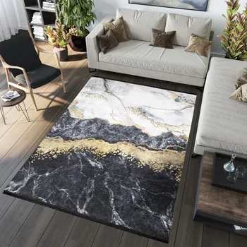 Koberec Černý módní koberec s abstraktním vzorem Šířka: 160 cm | Délka: 230 cm