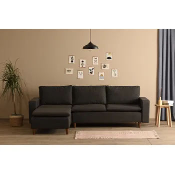 Sedací souprava ASIR Rohová sedací souprava LUNGO tmavě šedá