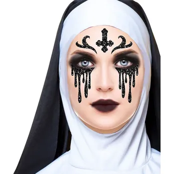 Karnevalový doplněk Ptákoviny CB Tetování - Jeptiška glitrové