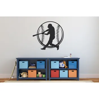 Samolepící dekorace Lepy.cz Samolepka na zeď Baseball Velikost (šířka x výška): 95x88cm, Barevná varianta: Světle žlutá