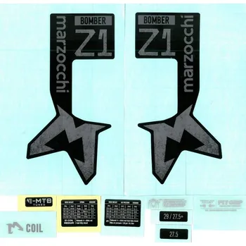 Vidlice na kolo NÁLEPKY MARZOCCHI NA VIDLICI BOMBER Z1/DJ SADA - Z1 2024 ŠEDO/ČERNÉ LESK NA ČERNOU VIDLICI